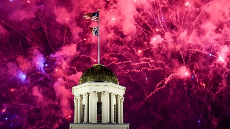 Fireworks over the Old Capitol
